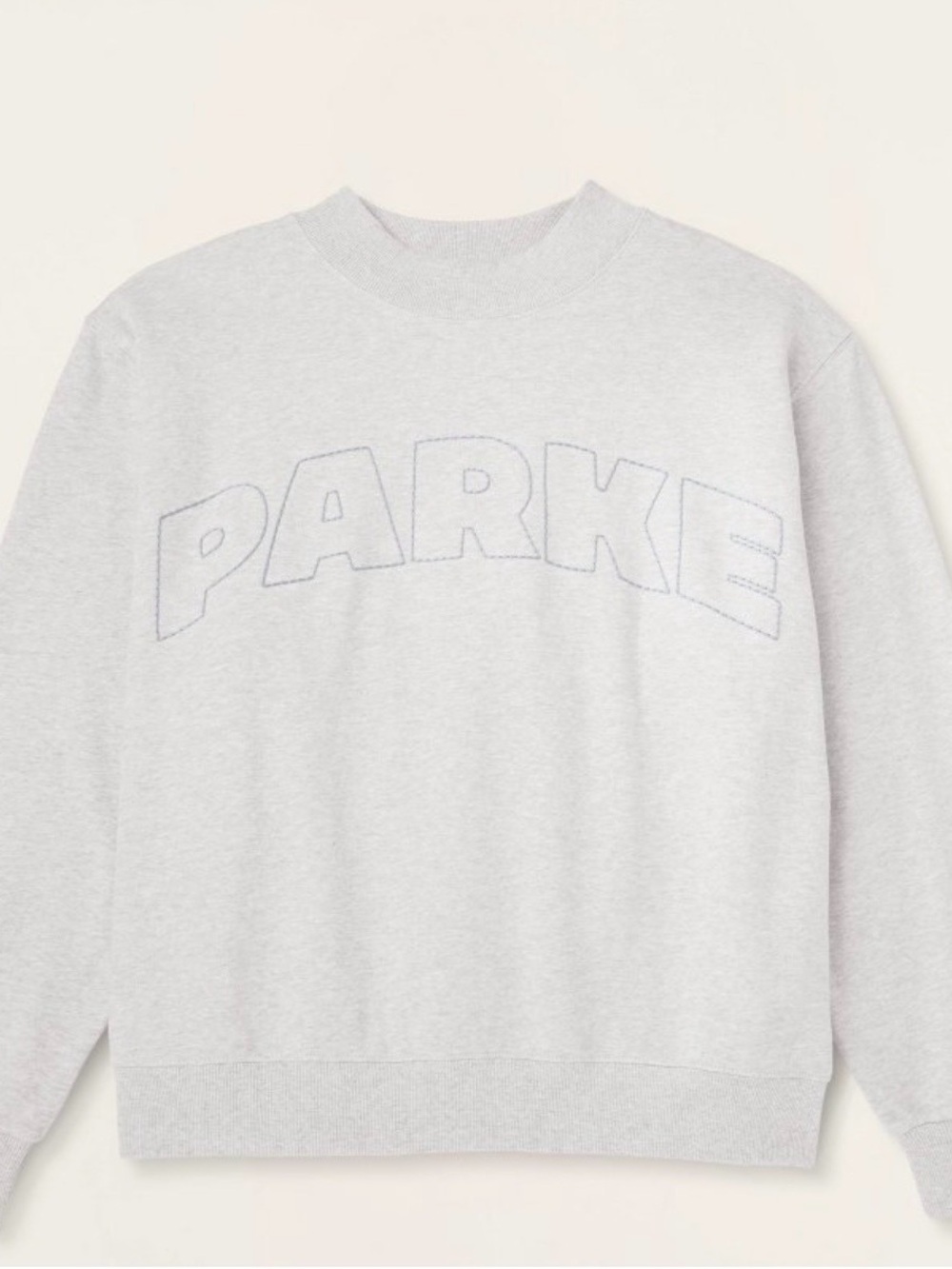 Parker Heather Light Gray Crewneck Sweatshirt with Tonal Stitched Logo